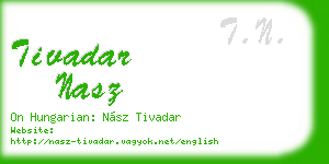 tivadar nasz business card